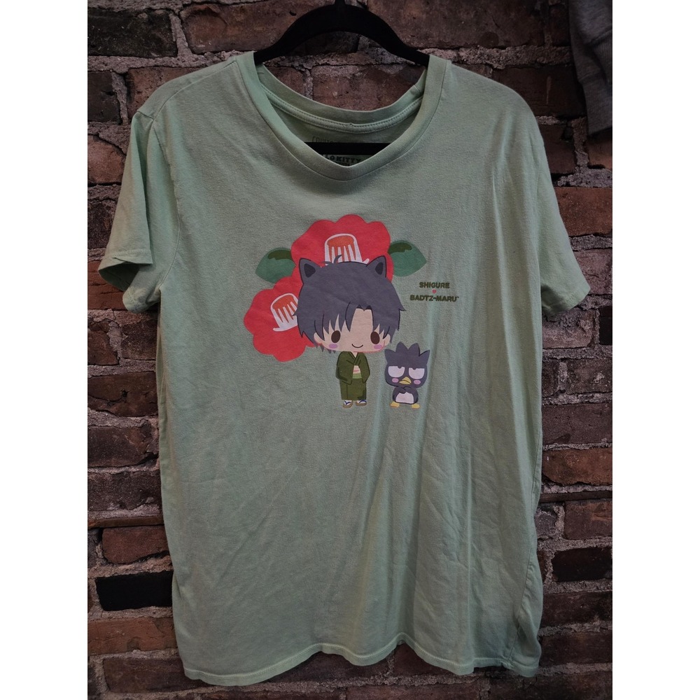 Fruits Basket Hello Kitty Shirt Womens‎ Small Green Shigure Badtz-Maru Anime